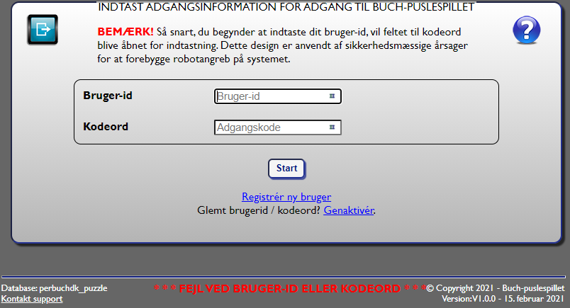 Fig. 2: Fejl ved adgangsforsøg