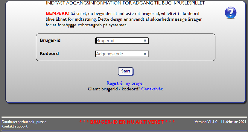Fig. 7: Retur til login med information om aktivering